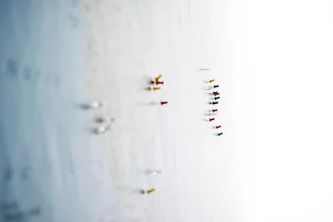 Wall with pins Stock Photos