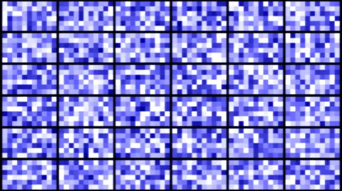 Wall of Pixel Lights - Loop BLue Stock Footage 36476779