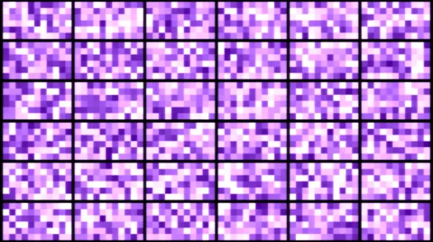 Wall of Pixel Lights - Loop Purple Video stock 36476920
