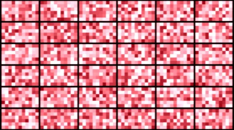 Wall of Pixel Lights - Loop Red Video stock 36478738
