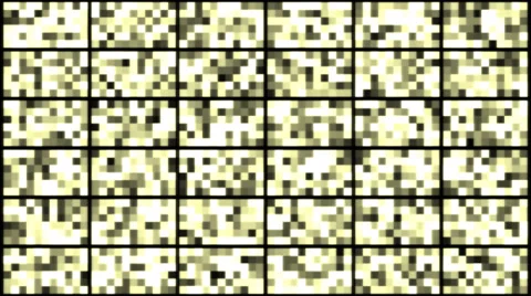 Wall of Pixel Lights - Loop Yellow Stock Footage 36476360