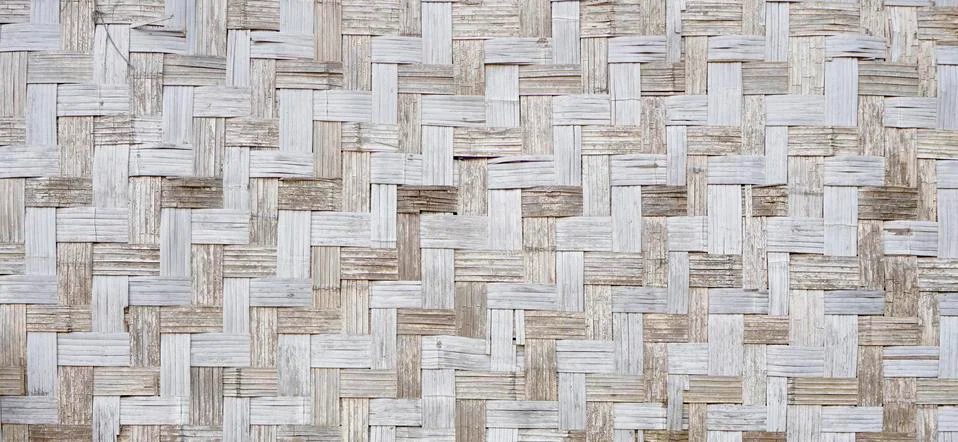 Wall of plaited bamboo strips square vernecular outdoor Stock Photos