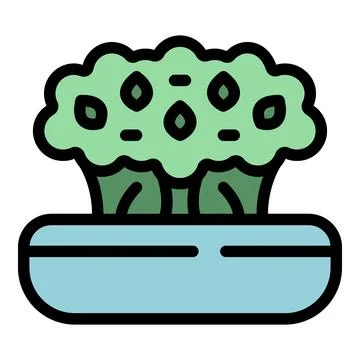 Wall plant pot icon vector flat Illustrazione stock