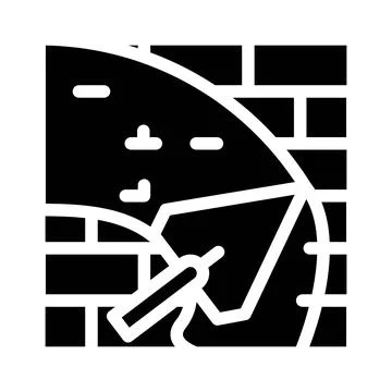 Wall plaster glyph icon vector black illustration Stock Illustration