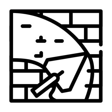 Wall plaster line icon vector black illustration Stock Illustration