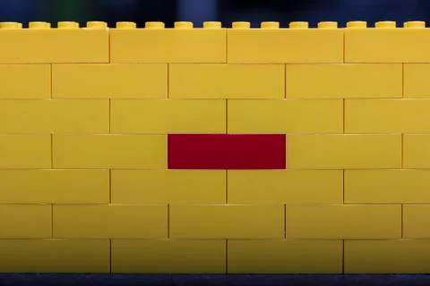 Wall from Plastic building blocks Foto stock