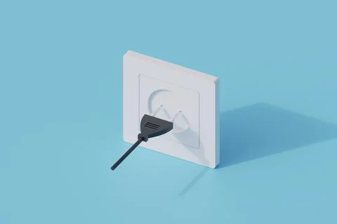 Wall plug single isolated object. 3d render illustration イラスト素材