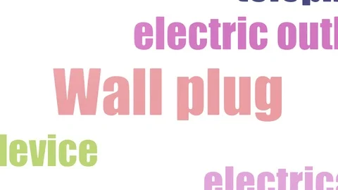 Wall Plug Word Cloud Animated On White Background Stock Footage 103670274