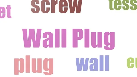 Wall Plug Wordcloud Animated Isolated On White Stock Footage 107247532