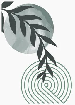 Wall poster with modern take on Mid century art Illustrazione stock