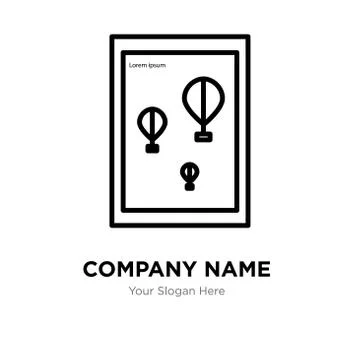 Wall poster or frame with smile company logo design template, Business corpor Stock Illustration