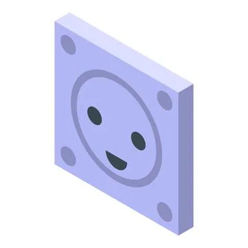 Wall power socket icon, isometric style Stock Illustration