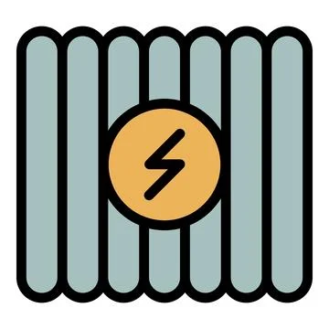 Wall radiator icon vector flat 스톡 일러스트