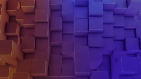 A wall of randomly moving metal cubes Stock Footage 155458733