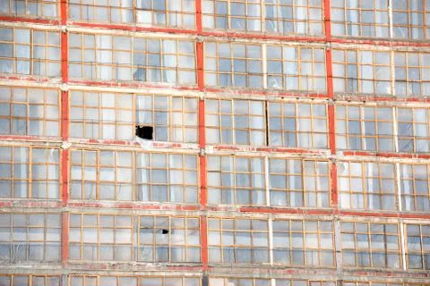 Wall of a reconstructed building Stock Photos