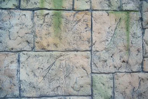 Wall of rectangular stone bricks. background and texture of cobblestones. Foto stock