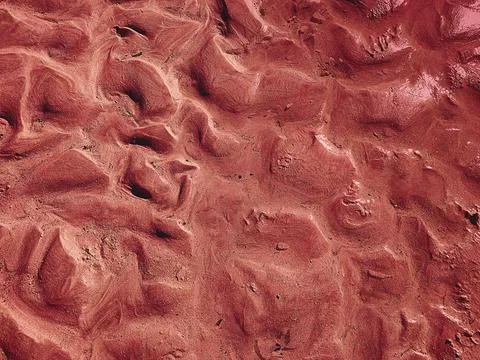 Wall red abstraction. Dark Backgrounds. Lava frozen. Paint spots. Rock surfac Stock Photos