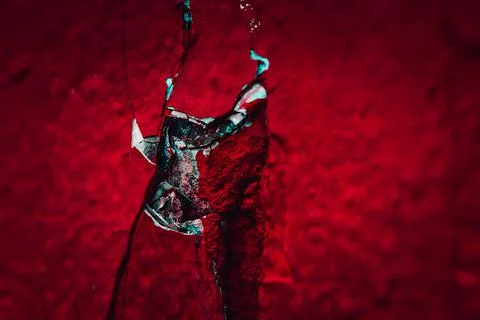 Wall red abstraction. Dark Backgrounds. Lava frozen. Paint spots. Rock surfac Stock Photos