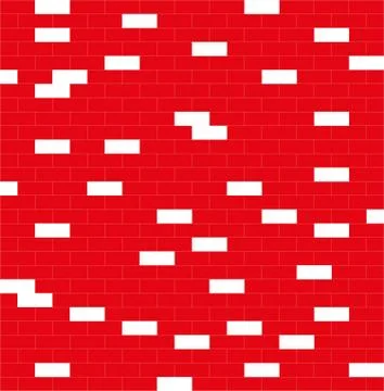 Wall, red and white, brick Stock Illustration