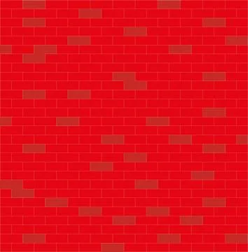 Wall, red and white, brick Stock Illustration