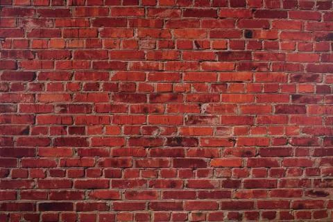 The wall of red brick. Background. Stock Photos