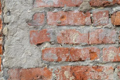 Wall with red bricks. Old brick wall background. grunge brick background Stock Photos