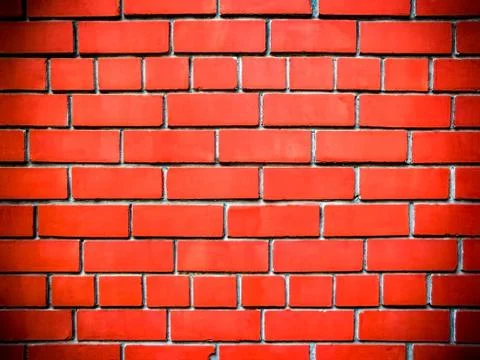 Wall with red bricks Stock Photos