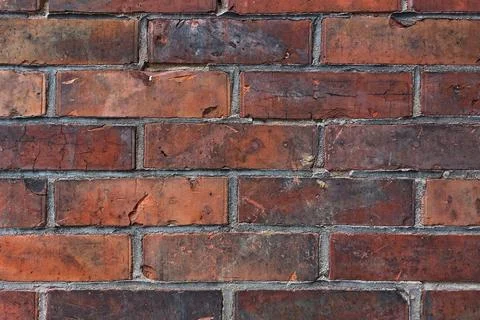 Wall from red bricks Stock Photos