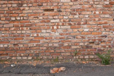 Wall of red bricks. Texture or background of bricks. Foto stock
