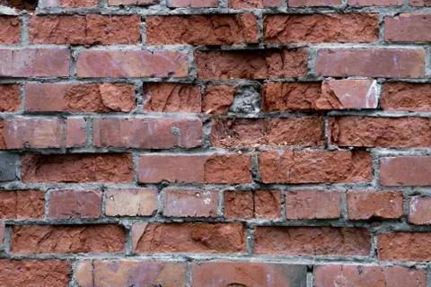 Wall of red bricks. Texture or background of bricks. Foto stock