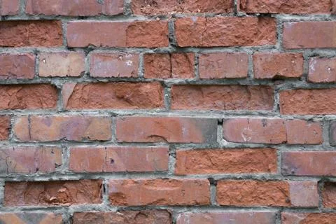 Wall of red bricks. Texture or background of bricks. Foto stock