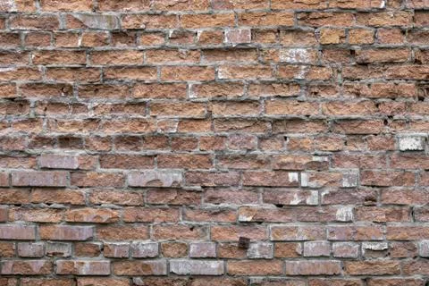 Wall of red bricks. Texture or background of bricks. Foto stock