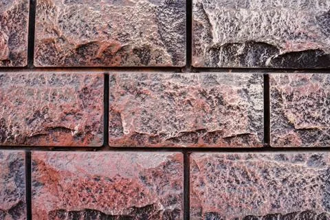 Wall of red facing brick. Backgrounds, texture Stock Photos