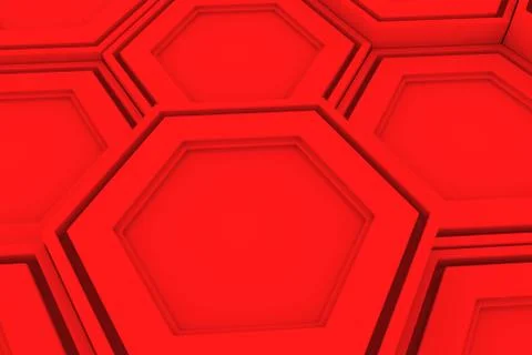 Wall of red hexagons Stock Illustration