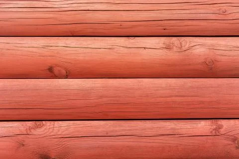 Wall of red logs. Stock Photos