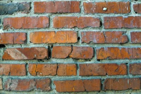 Wall of red old brick. Backgrounds, texture Stock Photos