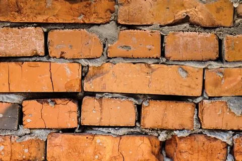 Wall of red old brick. Backgrounds, texture Stock Photos