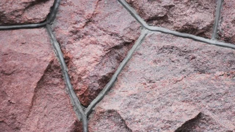 Wall of red stone. structure and texture of the pattern. 스톡 동영상 119893278