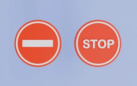 Wall Red Stop Sign, Stop road signs design icons, Traffic regulatory warning Ilustração Stock