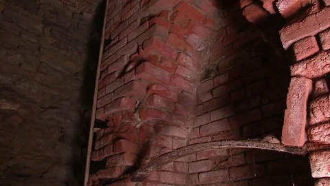 Wall of reddish stones shot Stock Footage 84960444