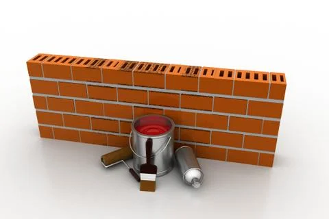 Wall renovation concept Free Stock Illustration