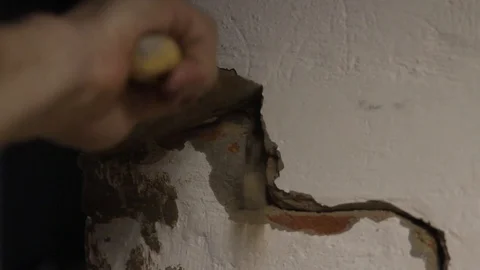 Wall restoration Stock Footage 122641370