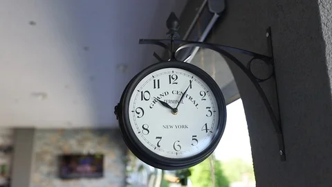 Wall retro clock Stock Footage 116995334