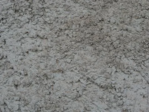 Wall With Rough Plaster, Gray Wall Surface  Background Stock Photos