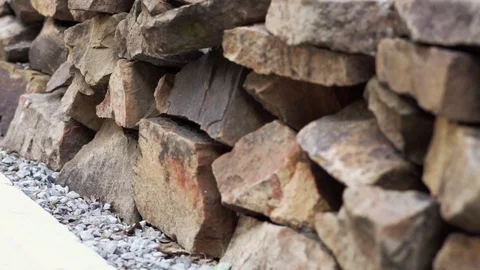 A wall of rough stone Stock Footage 112704327