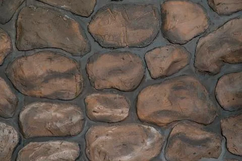 Wall round stone rock texture Stock Photos
