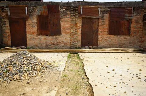 Wall of ruins temple Foto stock