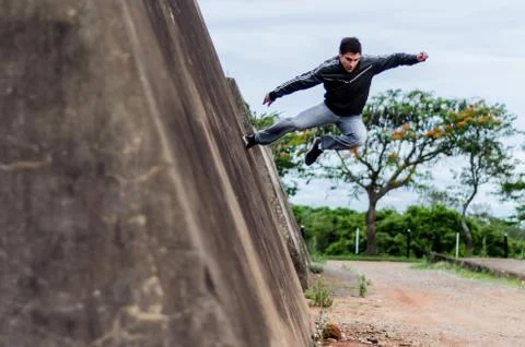 Wall run Stock Photos