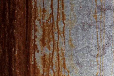 Wall with rust to use as background. Decorative, image. Stock Photos