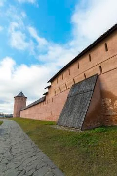 Wall of Saviour and St. Euthymius monastery in Suzdal, founded in 1350. Golde Stock Photos